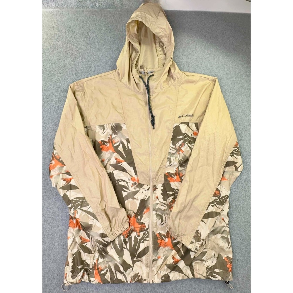 Columbia Flash Forward‎ Windbreaker Jacket Womens L Hooded Camo Full Zip W09620